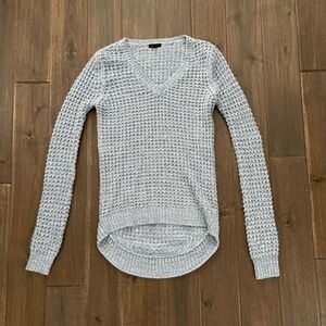 Ardene Long Gray Knitted V Neck Sweater S